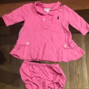3/$15 - Ralph Lauren Pink Dress and Diaper Cover